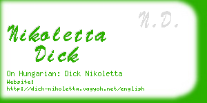 nikoletta dick business card